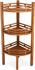 Natural Teak Corner Bath Shelf