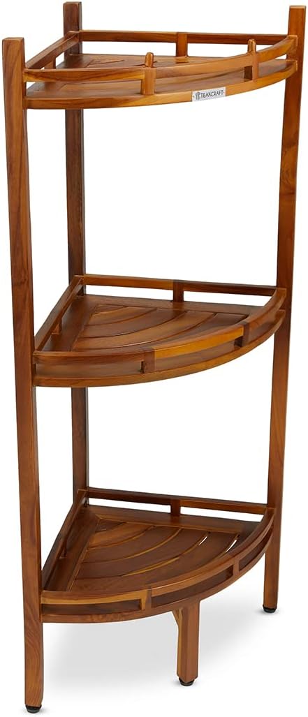 3-Tier Teak Corner Shower Shelf