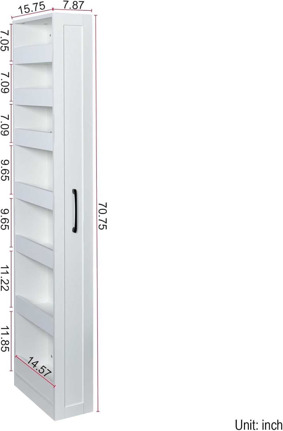 7-Tier Pull Out Narrow Pantry Cabinet