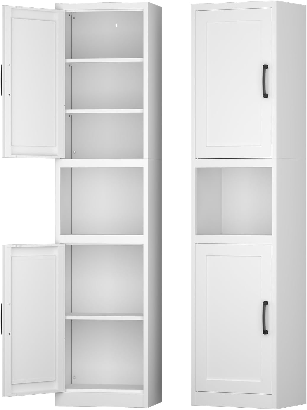 67in White Metal Slim Cabinet
