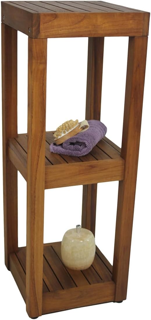 3-Tier Square Teak Bath Stand