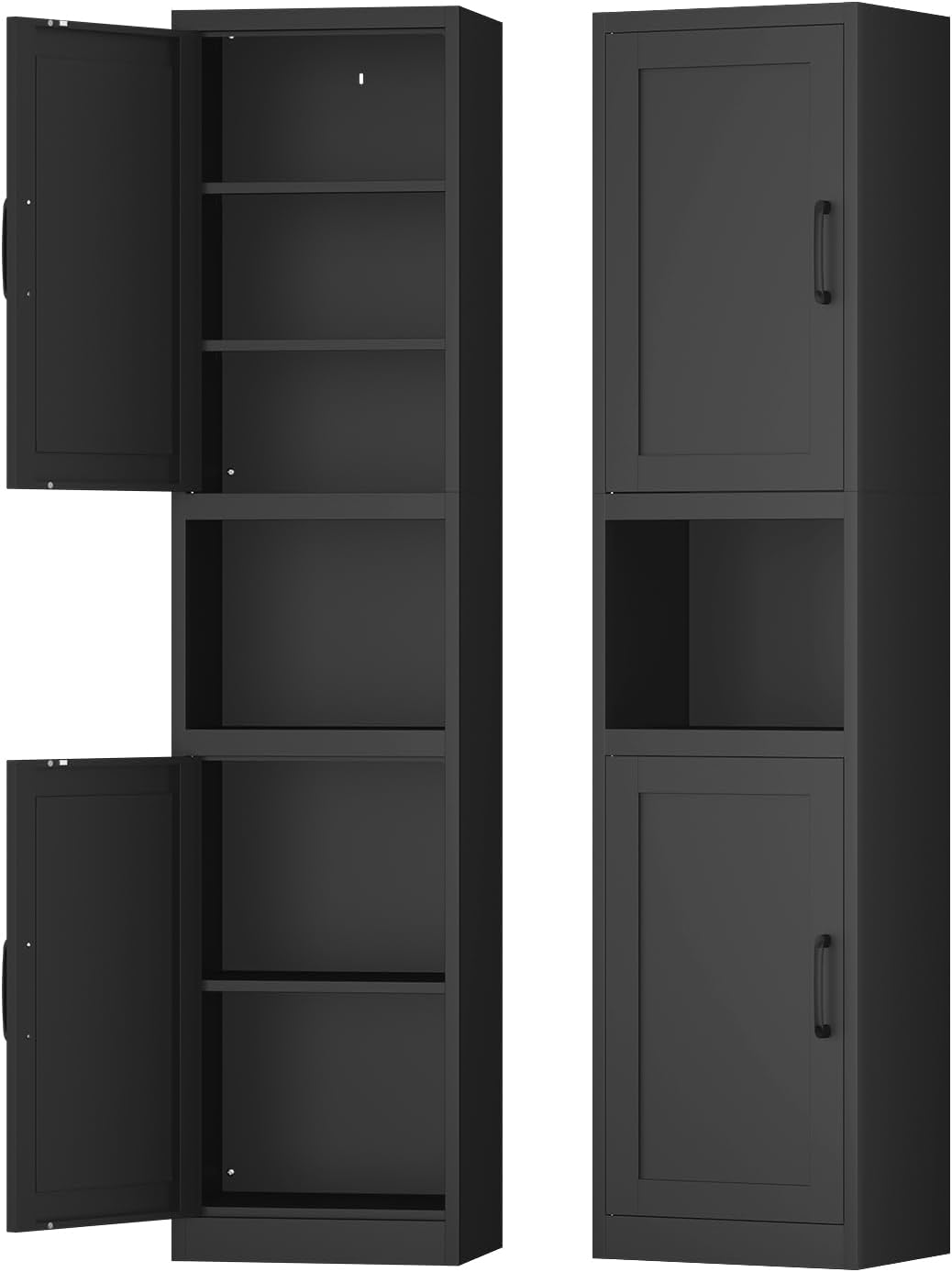 67in Black Slim Storage Cabinet