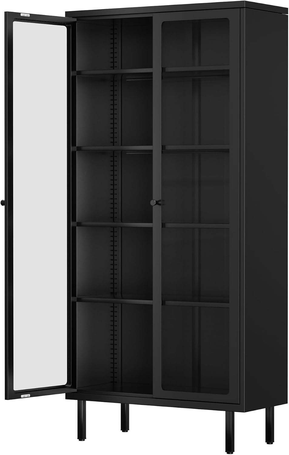Black Metal Glass Display Cabinet