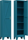 67in Blue Slim Storage Cabinet