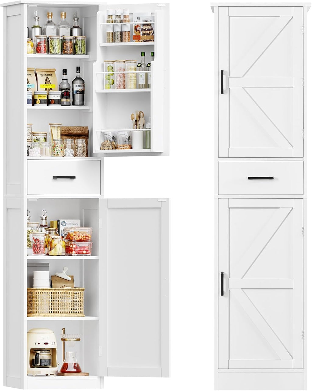 White Narrow Tall Storage Cabinet