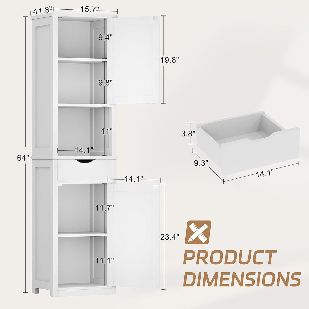 White Slim Corner Storage Cabinet