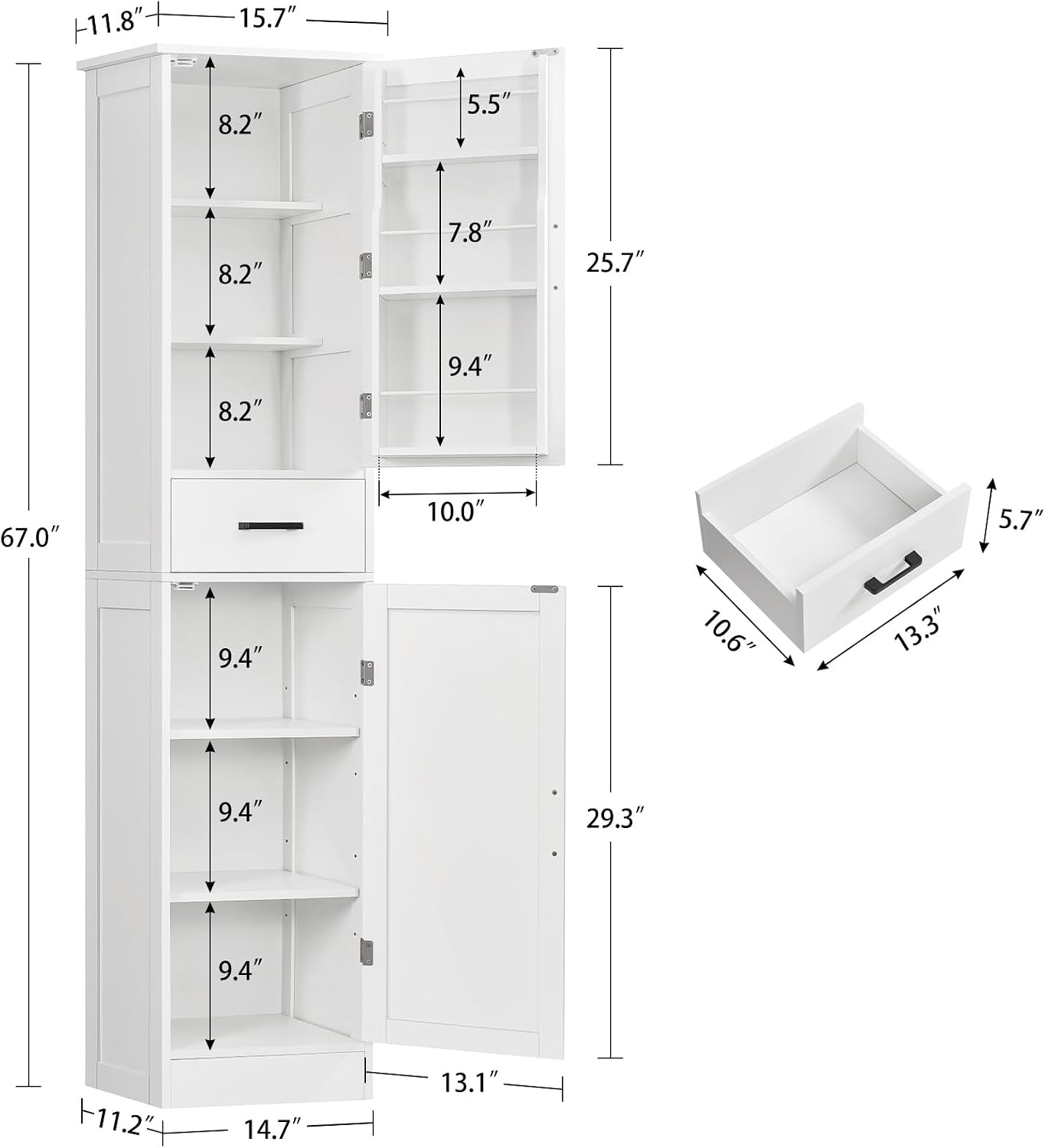 White Narrow Tall Storage Cabinet