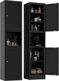 Black 2-Door Metal Slim Cabinet