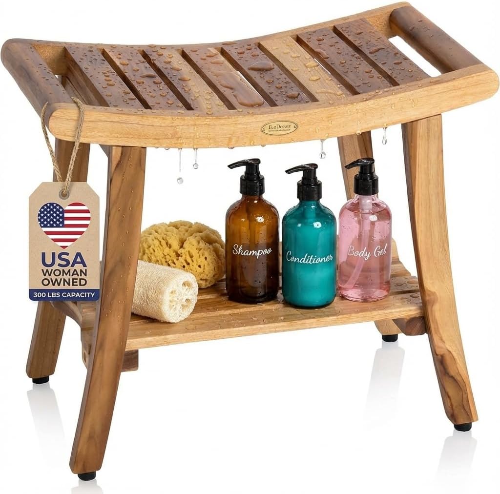 Teak Shower Bench Stool