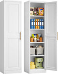 71in White Metal Slim Cabinet
