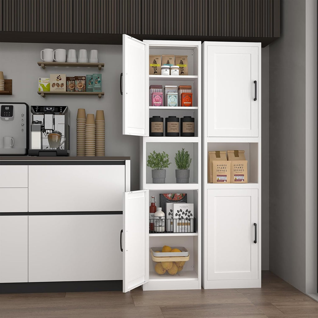 67in White Metal Slim Cabinet
