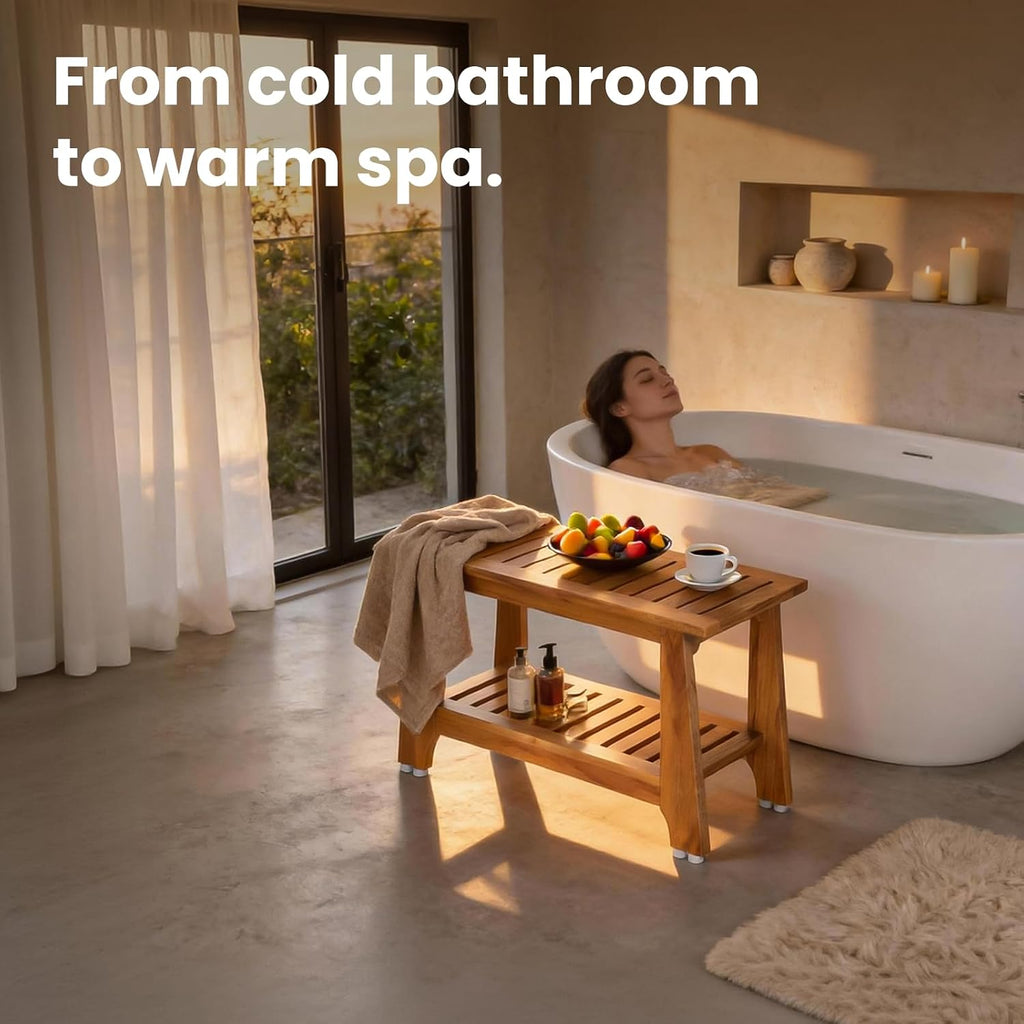 Teak Shower Bench Stool
