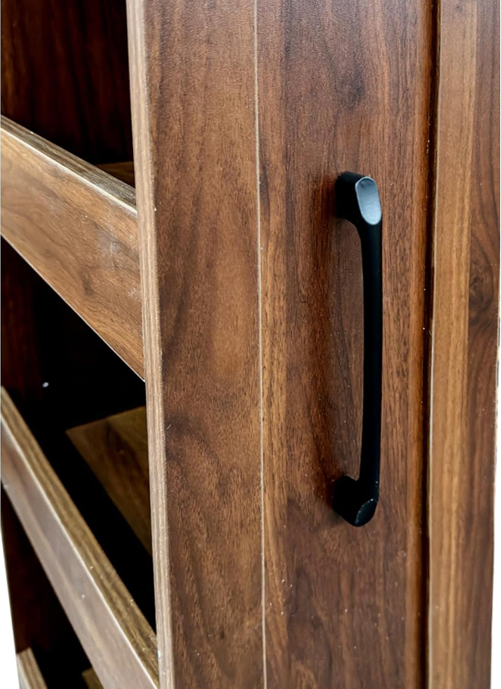 Walnut Rolling Pull Out Pantry Cabinet