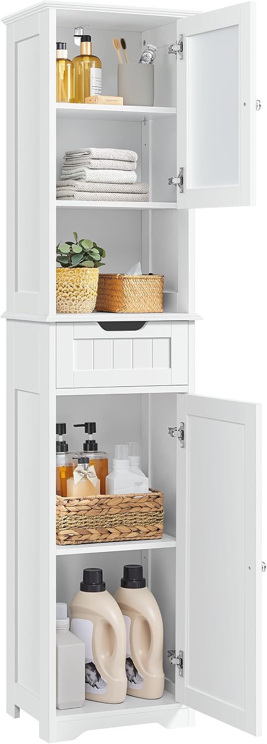 67in White Narrow Storage Cabinet
