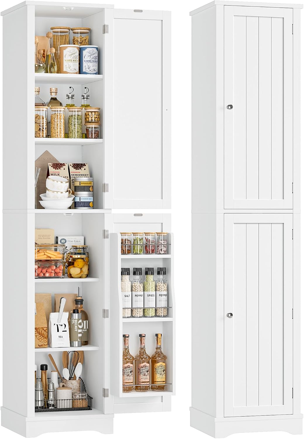 71in White Slim Pantry Cabinet