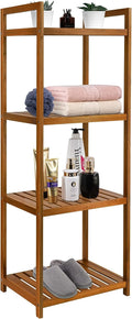4-Tier Teak Freestanding Bath Shelf