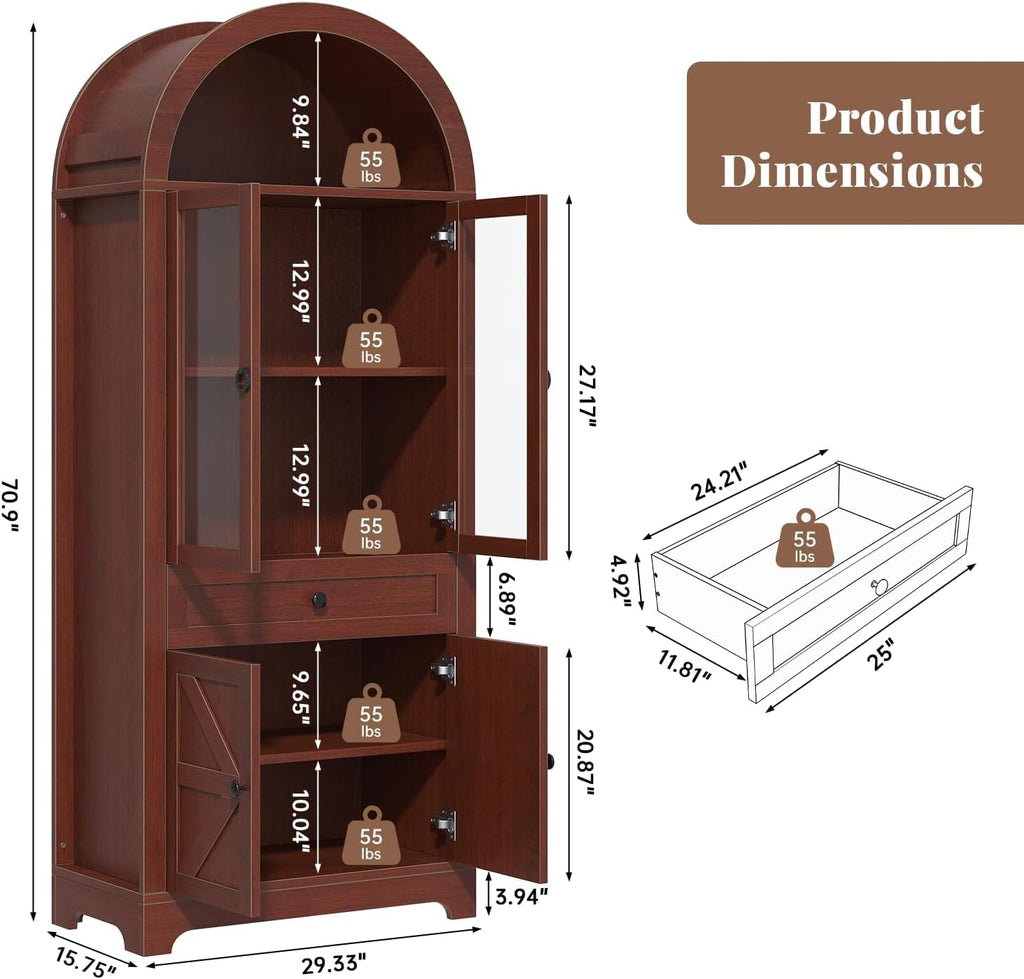 Brown Farmhouse Tall Storage Cabinet