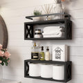 Wood Floating Shelves With Metal Guardrail