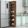 Walnut Rolling Pull Out Pantry Cabinet