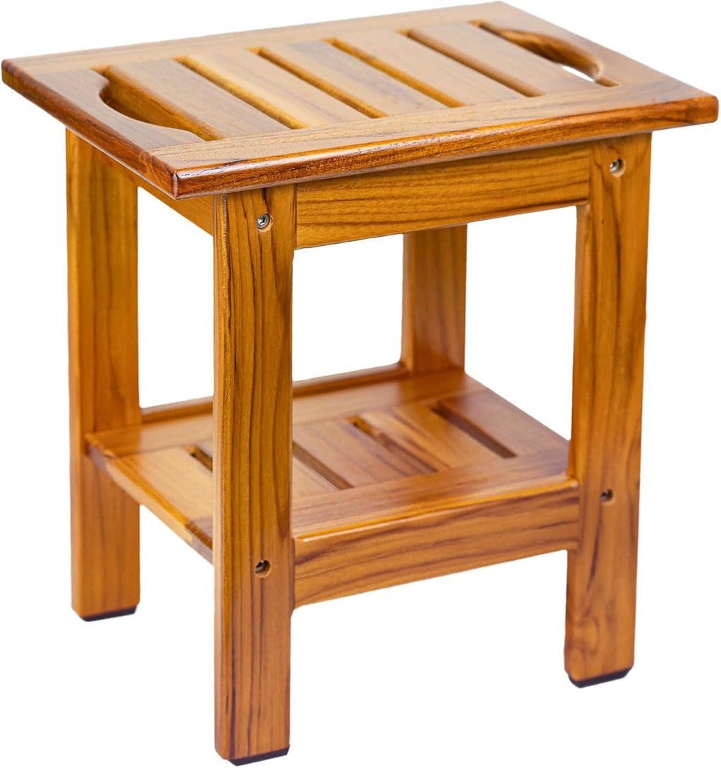 Teak 2-Tier Shower Bench Stool
