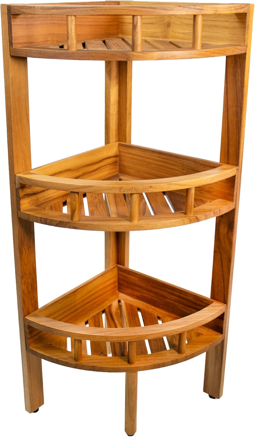 3-Tier Teak Corner Shower Storage Shelf