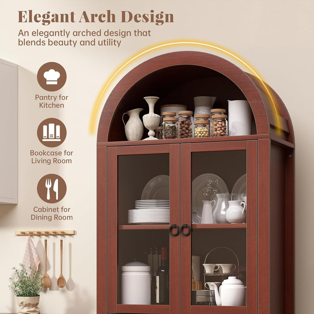 Brown Farmhouse Tall Storage Cabinet