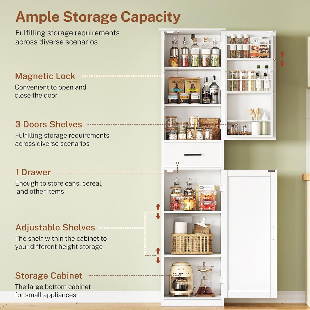 White Narrow Tall Storage Cabinet
