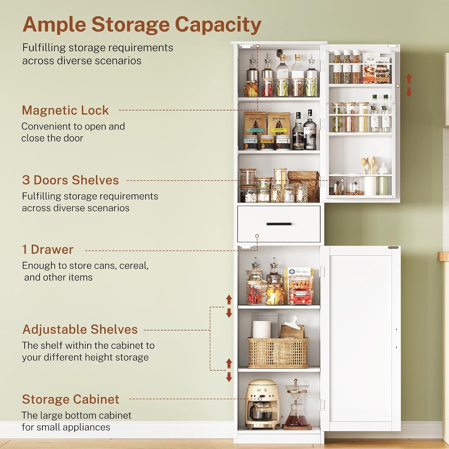 White Narrow Tall Storage Cabinet