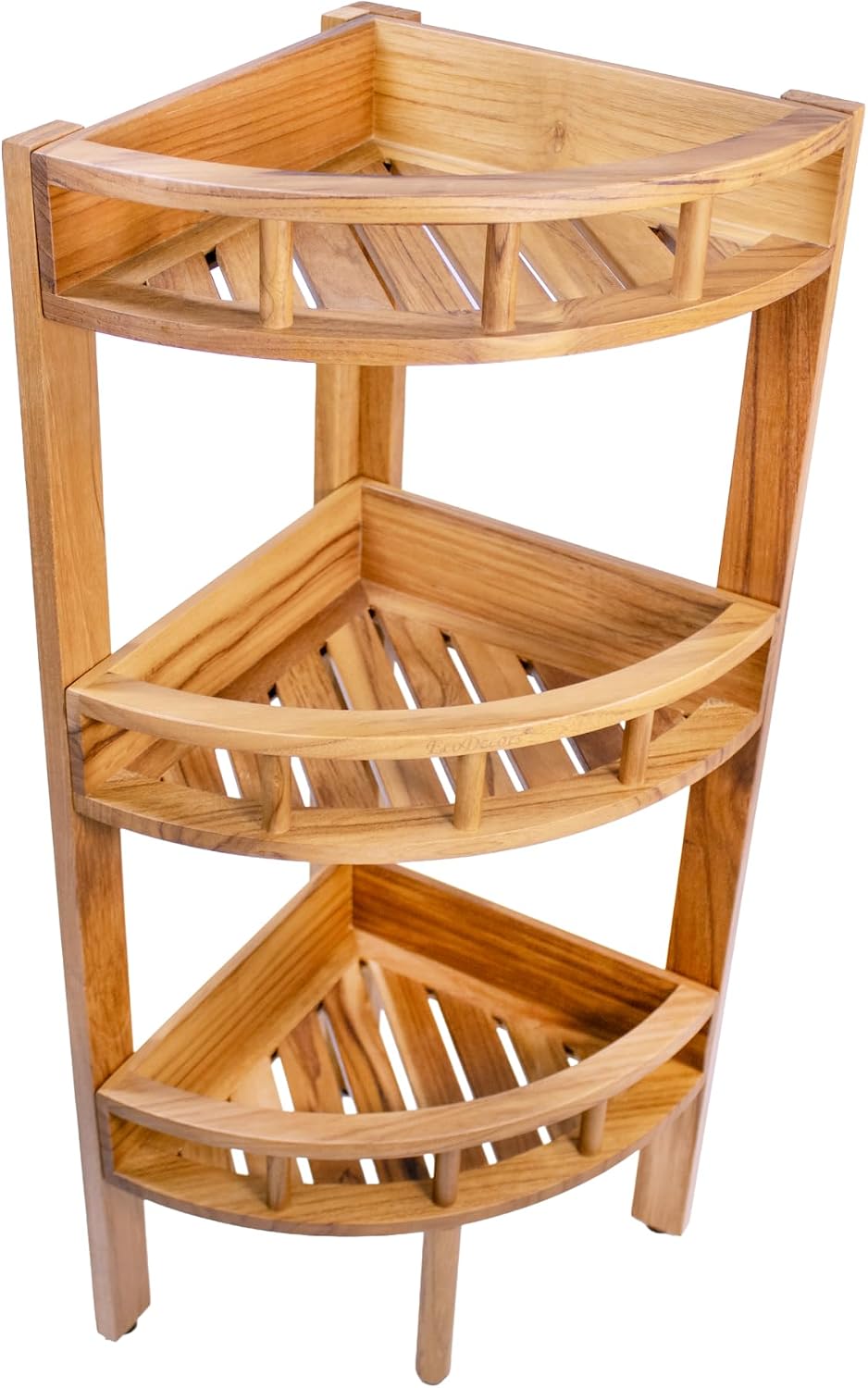 3-Tier Teak Corner Shower Storage Shelf