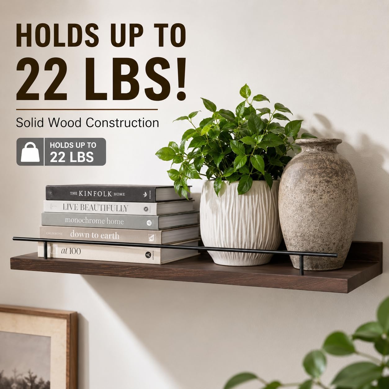 Set Of 3 Rustic Wall Floating Shelves