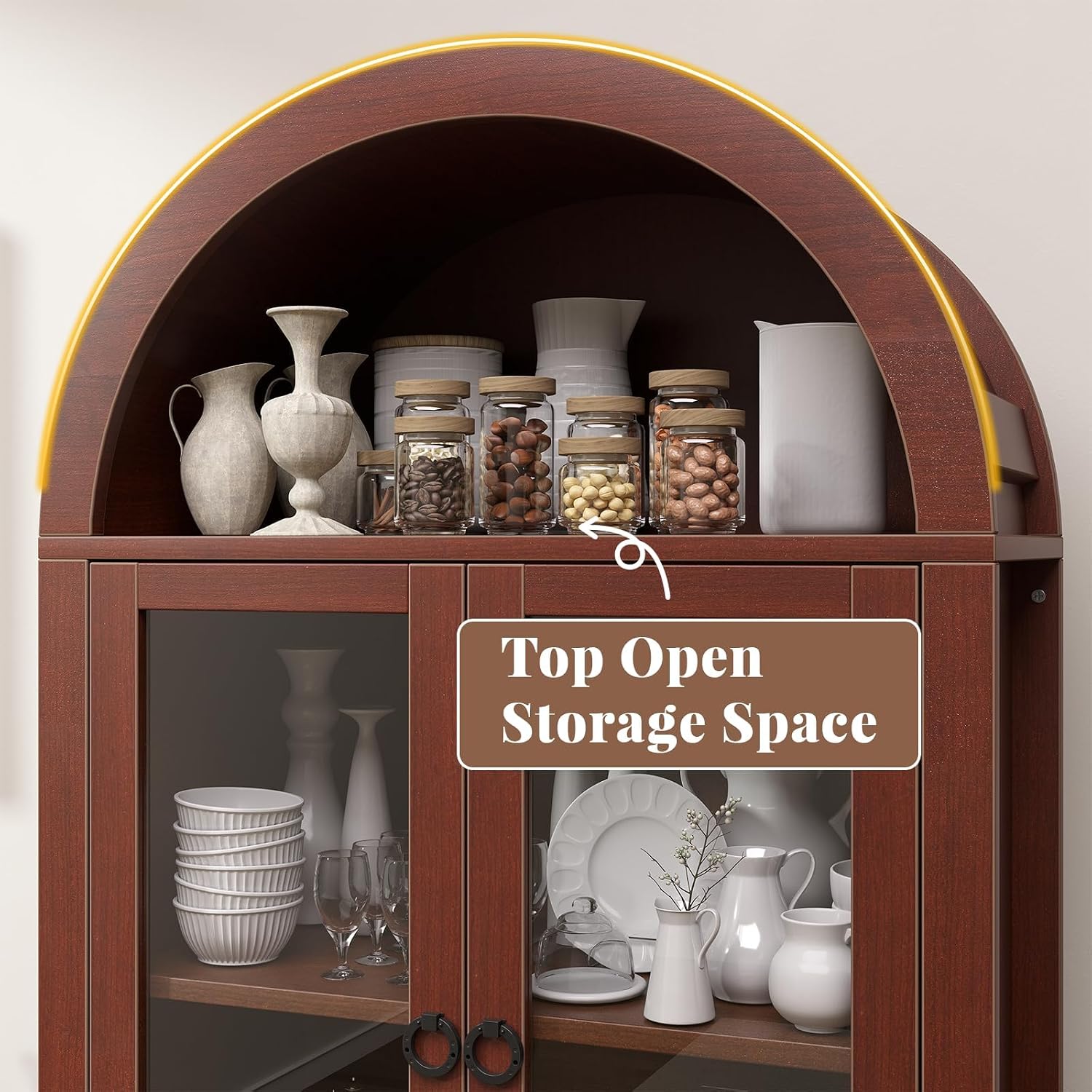 Brown Farmhouse Tall Storage Cabinet