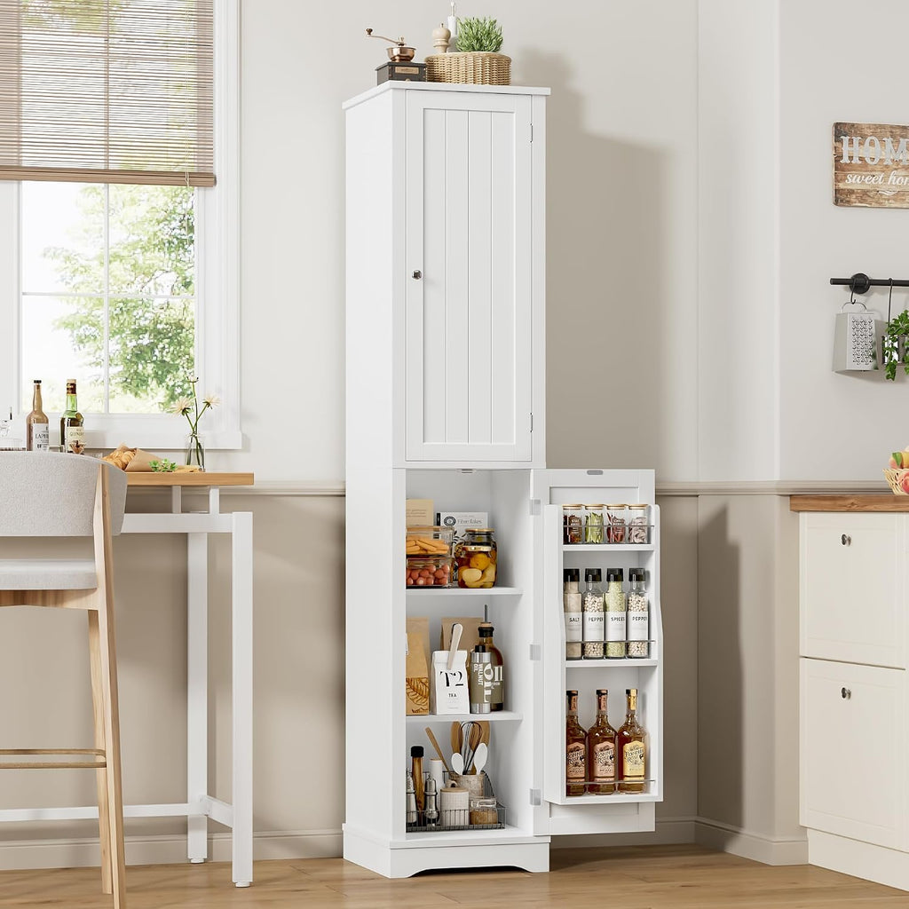 71in White Slim Pantry Cabinet
