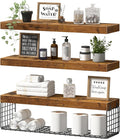 24 Inch Rustic 3-Pack Wall Floating Shelves