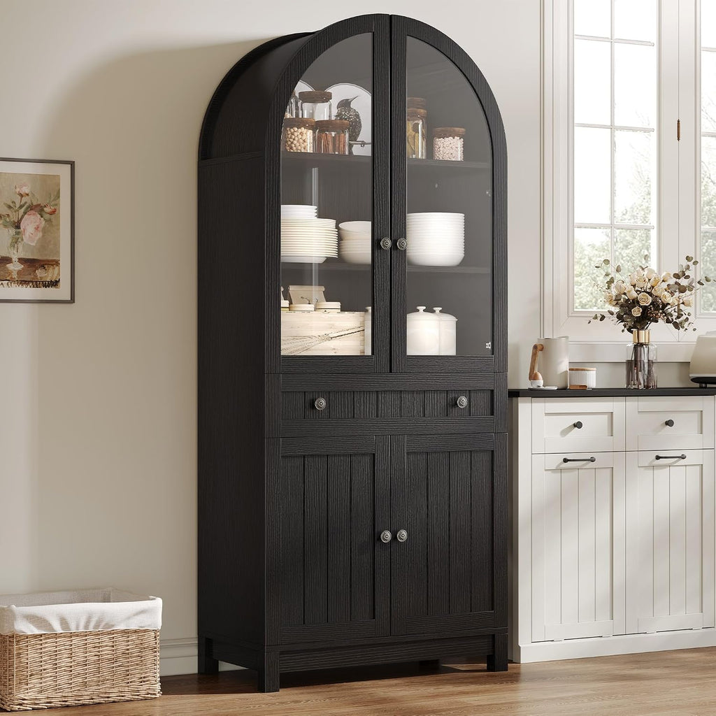 Black Oak Farmhouse Tall Pantry Cabinet