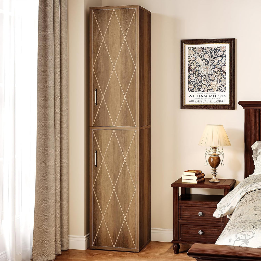 75in Brown Narrow Pantry Cabinet