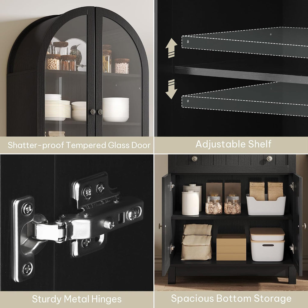 Black Oak Farmhouse Tall Pantry Cabinet