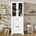 White Modern Tall Linen Storage Cabinet