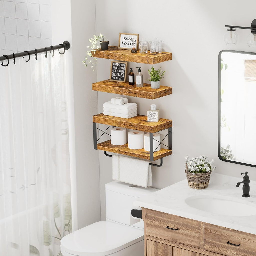 3-Pack 16in Rustic Floating Shelves